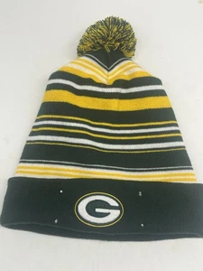 NFL Green Bay Packers Beanie Hat Skill Cap Striped Pompom Battery Lights Front - Picture 1 of 6