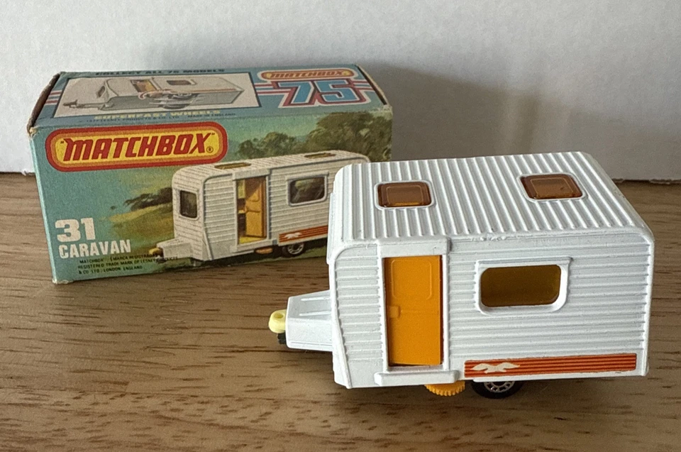 RARE Vintage Matchbox Lesney Superfast MB31 Caravan Camper Trailer Box - Image 1 of 4