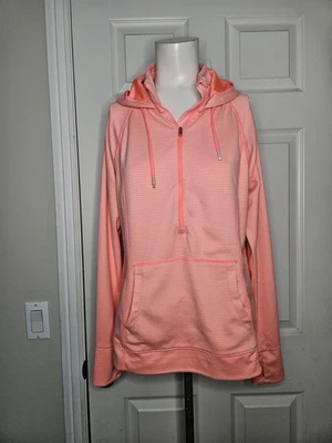 Camisa atlética feminina Tangerine 3/4 com zíper frontal com capuz tamanho grande  - Imagem 1 de 4