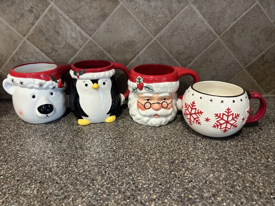 NEW Set Of 4 Assorted  Williams Sonoma Twas Christmas Mugs - Image 1 of 4