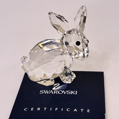 Estatuilla sentada de cristal de conejo Swarovski # 905777 Bunny certificado de autenticidad Og Box Foto 1 de 4