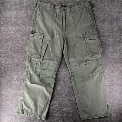 Polo Jeans Ralph Lauren Military Men's Cargo Pants Suspender Pockets Green 42x30 - Image 1 of 4