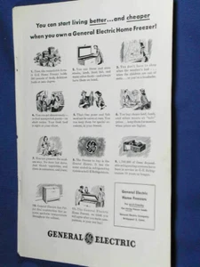 1948 GENERAL ELECTRIC Home Freezer advertisement, GE freezer benefits print ad - Picture 1 of 1