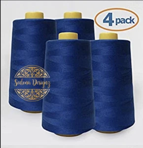 4 PACK of 6000 Yard each Spools Sewing Thread All Purpose 100% Polyester - Picture 1 of 33