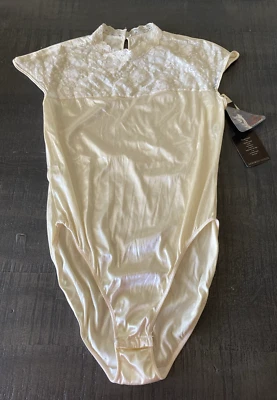 Винтажный Vanity Fair белье боди цельный кружевной средний слоновой кости сделано в США - Изображение 1 из 4