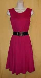Donna Ricco NY Damen magenta pink Fit Flare Stretch Kleid Reißverschluss hinten Oberteil M $ 98 - Bild 1 von 8