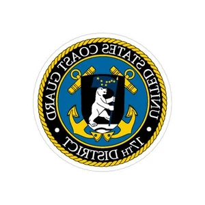 USCG 17th District (U.S. Coast Guard) REVERSE PRINT Transparent STICKER - Picture 1 of 16