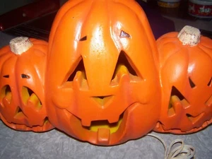 Halloween Paper Magic 1998 BLOW FOAM TRIO JOL KÜRBISSE HORIZONTALES ELEKTRISCHES LICHT - Bild 1 von 4