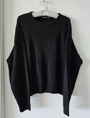 BOOHOO SUÉTER TEJIDO PESCADOR NEGRO MUJER TALLA 20-22 NUEVO  Foto 1 de 4