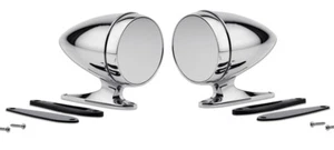 NEW! Mustang Shelby Bullet Style Chrome Mirrors GT350 Cobra GT500 Pair Set - Picture 1 of 12