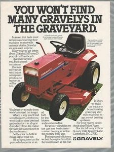 1980 Gravely Lawn Mower advertisement, 8183-T GRAVELY ad, Riding mower tractor - Foto 1 di 3