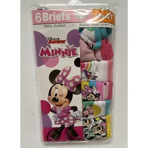 Disney Minnie Girls Underwear Briefs Size 4T 6 Pack Toddler Panties Cotton - Picture 1 of 6