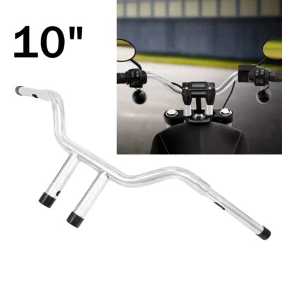 Rise 10" MX-T Bars Handlebar For Harley Softail Sportster Dyna Rider Chrome - Image 1 of 4
