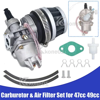 ACELECTRONIC Vergaser 49cc + Luftfilter für Pocket Bike Miniquad Kinderquad ATV Quad Dirtbike