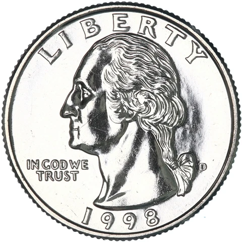 1998 D Washington Quarter BU US Coin Cover