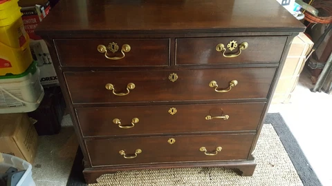 18TH CENTURY CHEST | English George III Mahogany Antique Chest of Drawers c.1790 Cover