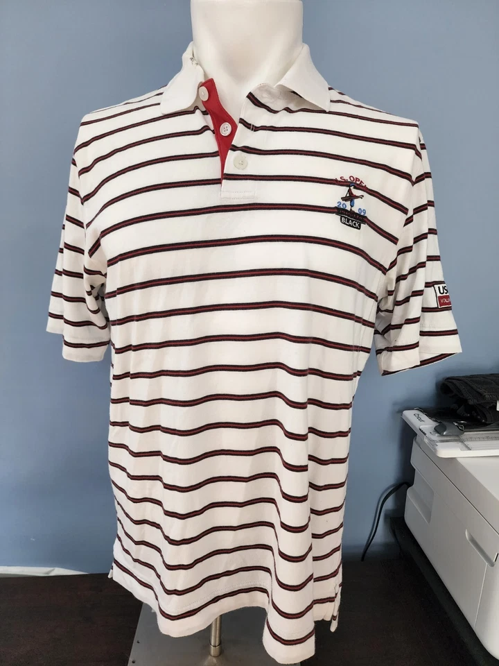 Polo de colección para hombre Ashworth 2009 Bethpage negro USGA voluntario Long Island NY S Foto 1 de 4