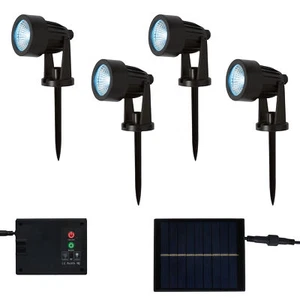 Litecraft Reggie Solar Powered Spike Light Kit Outdoor Fitting in Black - 4 Pack - Picture 1 of 9