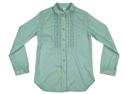 CAMISA HIPPIE ROCKABILLY VINTAGE AÑOS 70 PARA HOMBRE AZUL BOTÓN DELANTERO FLORAL BORDADO Foto 1 de 4