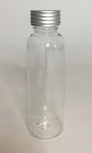 100ml Plastic Clear Tall Boston Bottles & Silver Grooved Screw On Cap ANY AMOUNT - Picture 1 of 1
