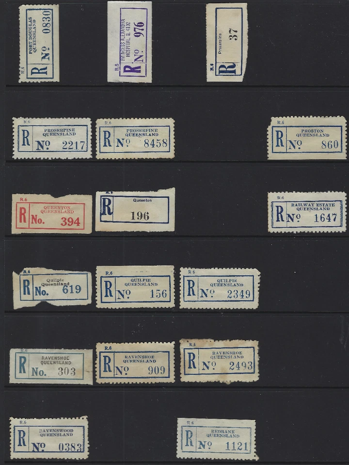 Etiquetas de registro de Australia Queensland Port Douglas, Queenton, Quilpie ++ Foto 1 de 1