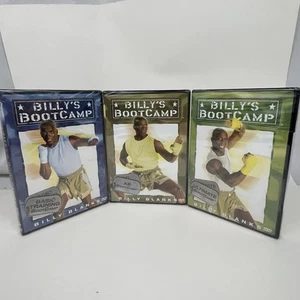 Set of 3 Billy Blanks Billy's Bootcamp DVDs Basic Bootcamp Ultimate ABs Sealed - Imagen 1 de 8