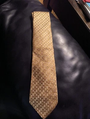 Corbata Croft & Barrow clásica multicolor hecha a mano tono dorado seda para hombre HB Foto 1 de 4