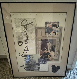 Vintage Walt Disney Behind The Dream Famed Signed Tru Vue Conservation Glass - Picture 1 of 6