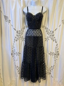 Vintage Spitze Stufen Maxirock C-thru Stevie Nicks Goth Lolita Witchy Whimsigoth - Bild 1 von 10