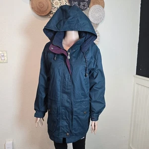 Pacific Trail Outdoor Wear blaue Damen Winterjacke Fleece mit Kapuze Gr. M - Bild 1 von 13