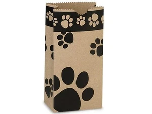 50 Kraft Paw Print Gift Sack, 4 lb Bag 5x3x9.5" Retail Gift Favors DYI Project - Picture 1 of 4