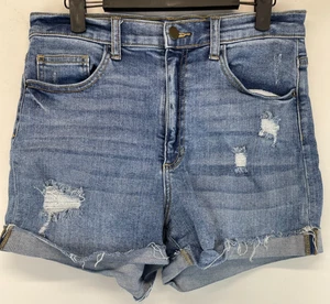 Fashion Nove Denim Shorts - Womens Large - Blue - Cuffed - Stretch (3763) - Picture 1 of 17