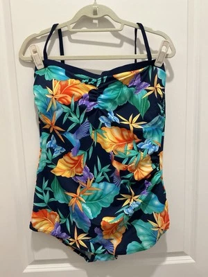 Catalina 突然修身泳装 XL (16-18) 海贼王钴蓝色橙色绿色 — 第 1/4 张图片