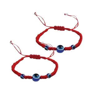 2 PIEZAS Pulsera Cuerda Roja Miss Hecha a Mano Alambre Tejido Pulseras Cordón - Imagen 1 de 11