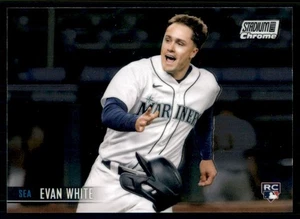 2021 Topps Stadium Club Chrome #43 Evan White Rookie - Picture 1 of 2