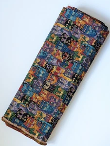 Tapiz de colección Laurel Burch colorido manchado gato tela de tapicería 4,5 yardas sin cortar - Imagen 1 de 12