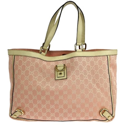 GUCCI PINK CANVAS GG TOTE HANDBAG 141472 001013 NQ01308 - Image 1 of 4