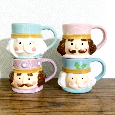 Nutcracker Demitasse Espresso Cup Set 4 Hand Painted Figural Christmas Holiday - Image 1 of 4