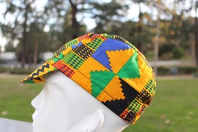Gorra de ciclismo Kente hecha a mano en USA Foto 1 de 4