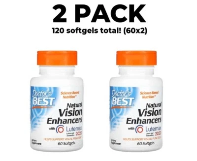 Doctor's Best, PACK DE 2, potenciadores naturales de la visión con Lutemax 2020, 60 cápsulas blandas Foto 1 de 3
