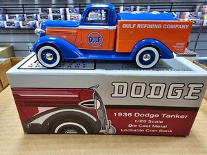 Gulf Liberty Classics By Spec Cast 1936 Dodge Tanker 1/28 scale Bank - Picture 1 of 11