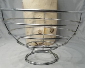 Draht Edelstahl Obst Brot Korb Standfuß 6,25" hoch 9,5" breit - Bild 1 von 5