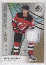 2019-20 SP Game Used Authentic Rookies Gold Jersey Relics 295/599 Jack Hughes RC