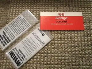 1968 Dodge Coronet Factory Original Owners Manual Part # 812708265 - Picture 1 of 1