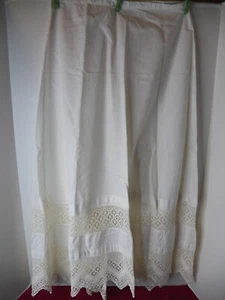 WHITE VICTORIAN PETTICOAT WITH WIDE CROCHETED LACE - Picture 1 of 4