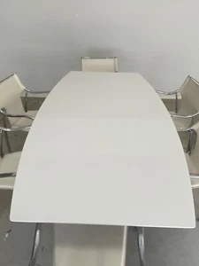 White extendable dining table and 6 chairs- 1.70cm or 2.70cm with extension - Picture 1 of 6