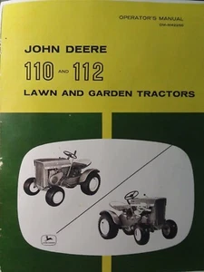 John Deere 110 112 Round Fender Lawn Garden Tractor Owners Manual 1963-1967 8 hp - Picture 1 of 2