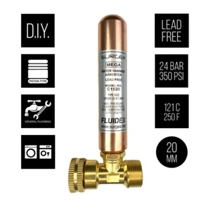 SURGEx Washing Machine Water Hammer Arrester/Arrestor MEGA C1520 LEAD FREE BRASS - Picture 1 of 7