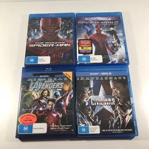 Marvel Superheroes Blu-ray Bundle Lot 4 x Movies Region B Avengers Spider-Man - Bild 1 von 16