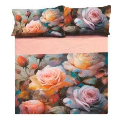 Completo lenzuola Rosmary di Novia stampa digitale Matrimoniale AB568 - Immagine 1 di 2